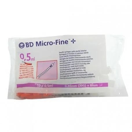 B.D Ultrafin insulinspruta 0,5 U1 00 8-30 10 st