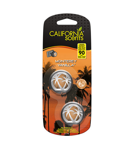 California Scents Mini Diffuser Monterey Vanilla Car fragrance 2 x 3 ml
