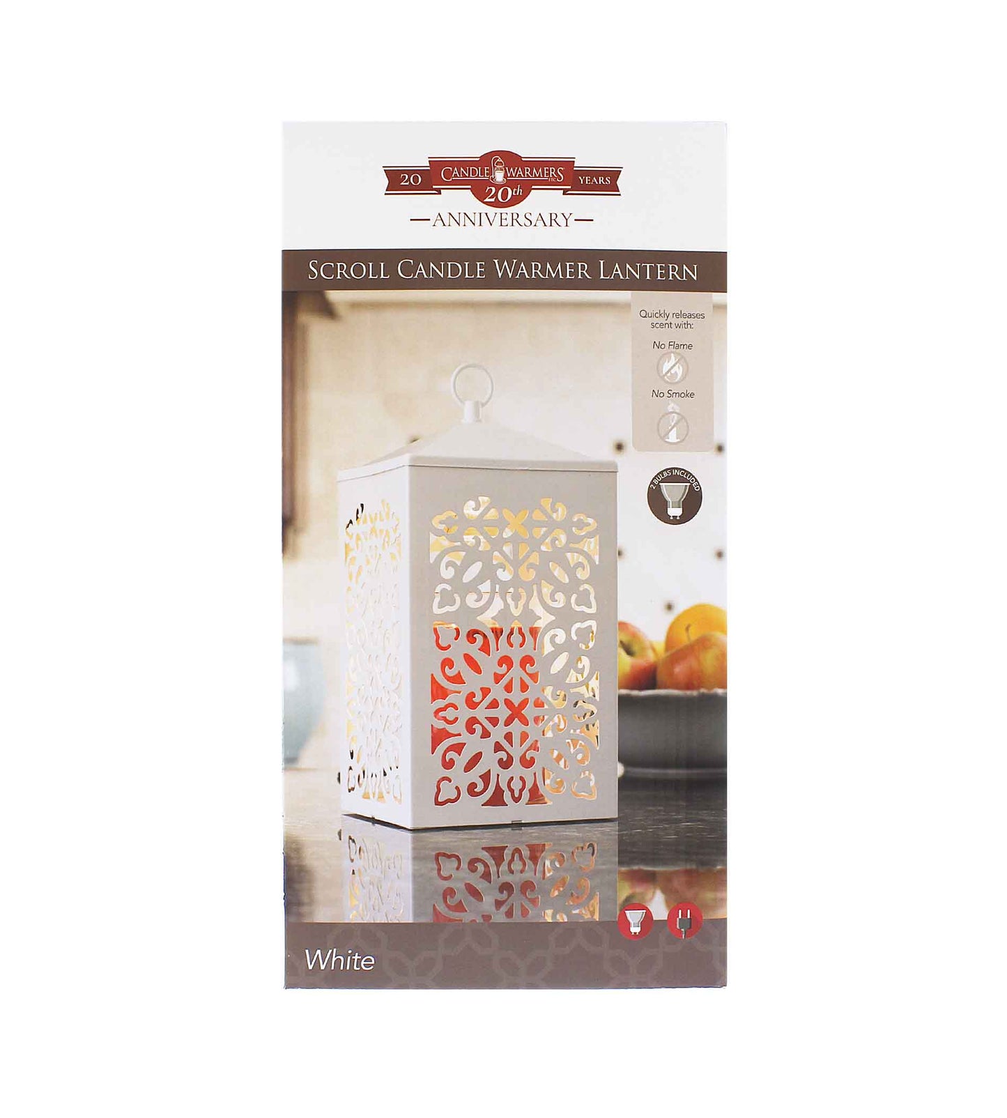 Candle Warmers Scroll ljusvärmande lykta vit