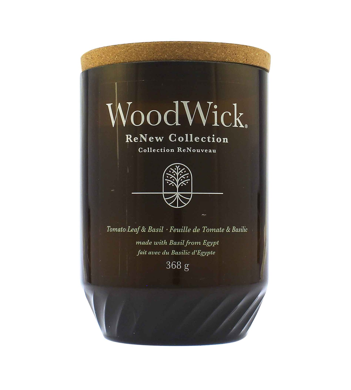 WoodWick ReNew Tomato Leaf & Basil large candle 368 g