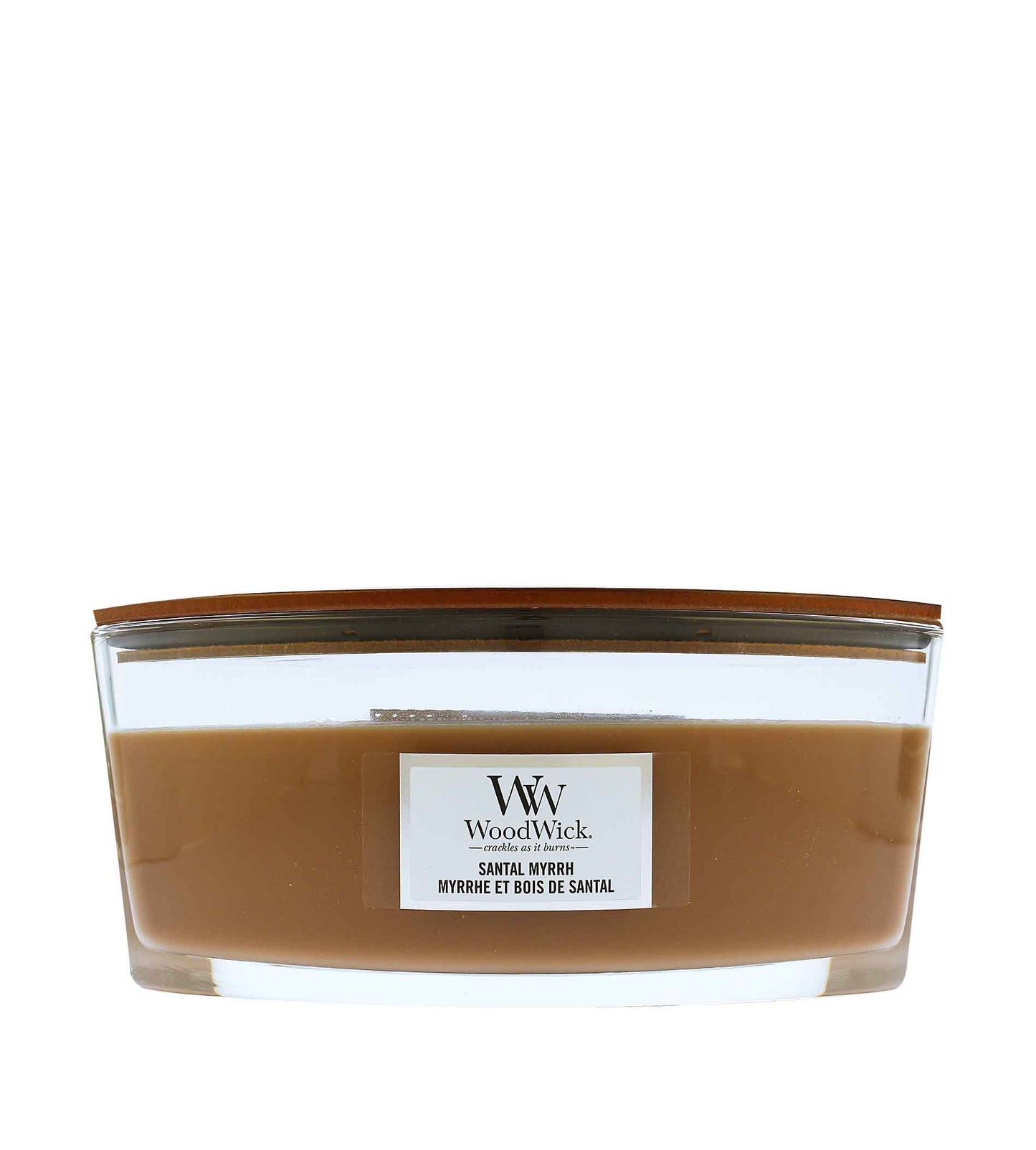 WoodWick Santal Myrrh scented candle wooden wick 453,6 g