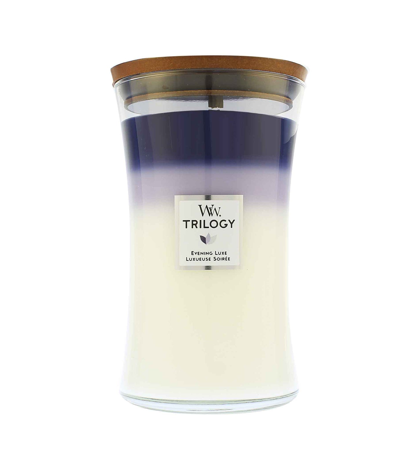 WoodWick Trilogy Evening Luxe scented candle wooden wick 609 g