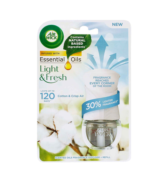 Air Wick Fresh Cotton elektrisk luftfräschare 19 ml dispenser + refill