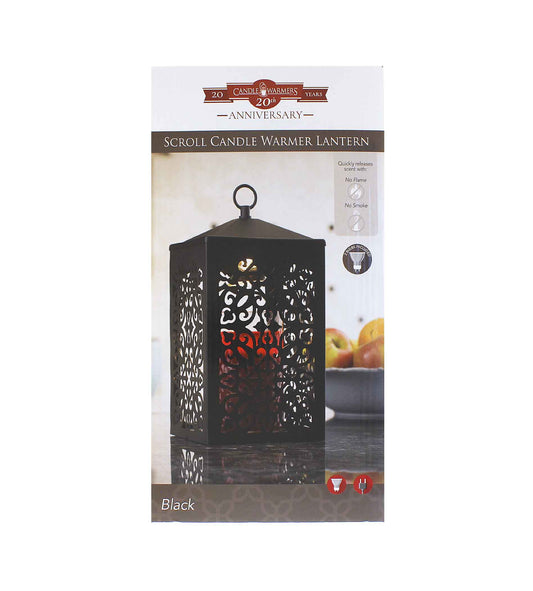 Candle Warmers Scroll ljusvärmare lykta svart