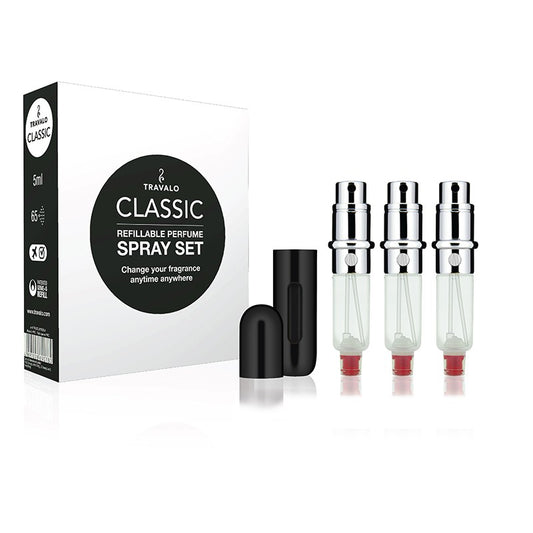Travalo Classic HD refillable perfume sprayer Presentset Black
