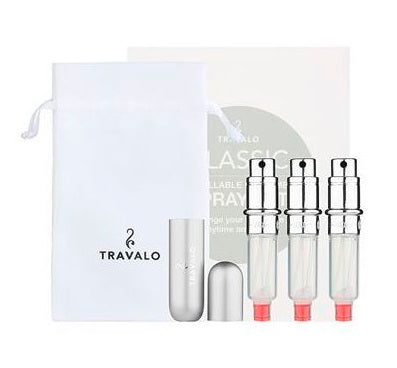 Travalo Classic HD refillable perfume sprayer Presentset Silver