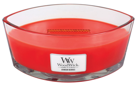 WoodWick Crimson Berries scented candle with wooden wick 453,6 g