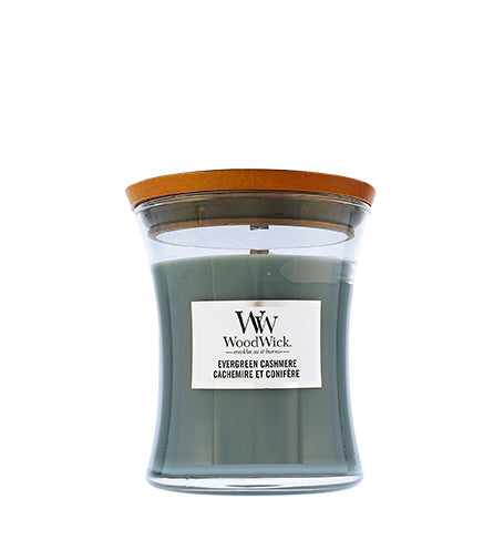 WoodWick Evergreen Cashmere scented candle wooden wick 275 g