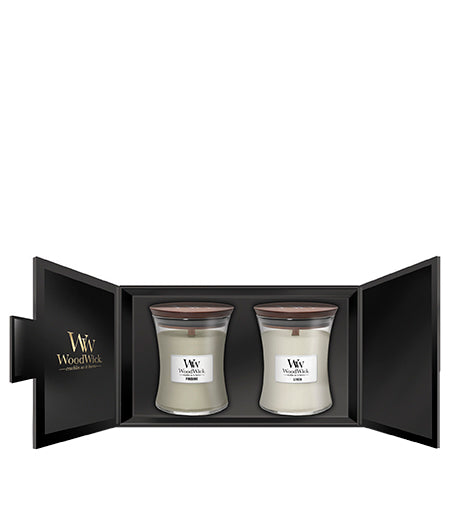 WoodWick Fireside, Linen Presentset