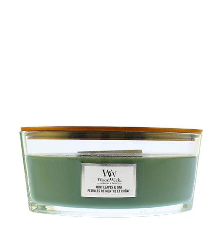 WoodWick Mint Leaves & Oak scented candle wooden wick 453,6 g