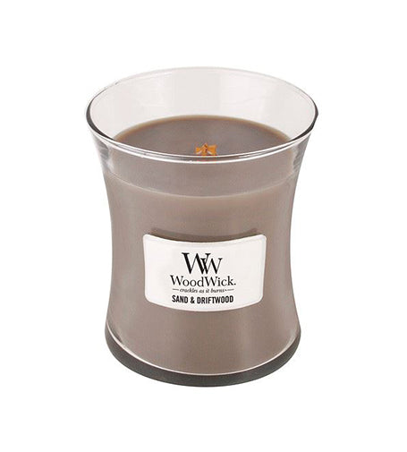 WoodWick Sand & Driftwood scented candle with wooden wick 275 g