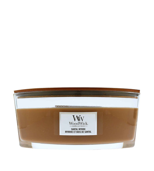 WoodWick Santal Myrrh scented candle wooden wick 453,6 g