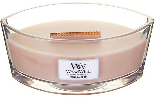 WoodWick Vanilla Bean scented candle with wooden wick 453,6 g