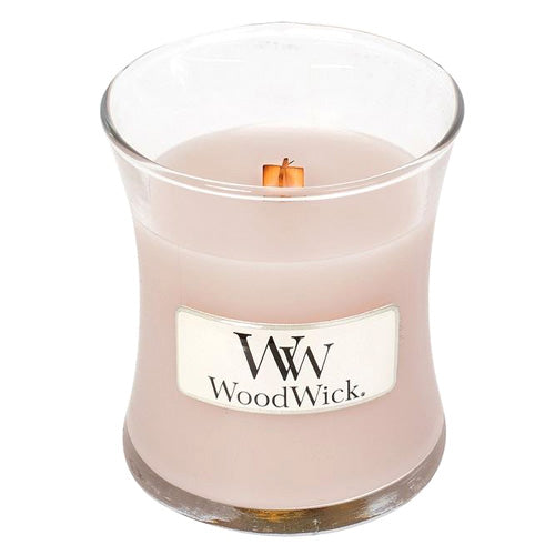 WoodWick Vanilla & Sea Salt scented candle with wooden wick 85 g