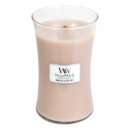 WoodWick Vnilla & Sea Salt scented candle with wooden wick 609,5 g