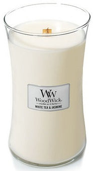WoodWick White Tea & Jasmine scented candle with wooden wick 609,5 g